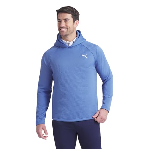 631239 PUMA MENS PEBBLE HOODIE BLUE HORIZON SIZE MEN M - Brand New