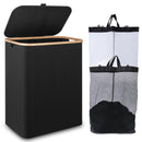 IEGROW 150L LAUNDRY BASKET BASKET WITH LID AND 2 REMOVABLE INNER BAGS - BLACK - Like New