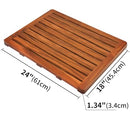 Utoplike 24"x18" Teak Wood Bath Mat Shower Mats for Bathroom Large B07VBCC3W5 - Brand New