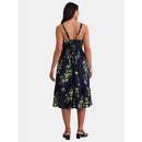 TIME AND TRU WOMEN'S TIE BACK MIDI DRESS,SIZE: WOMEN S - FRUIT BOUQUET DARK NAVY - Brand New