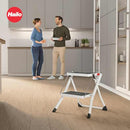 Hailo MK60 Mini Steel Step Stool - Two Large Anti-Slip Steps, 330 lb Capacity - Like New