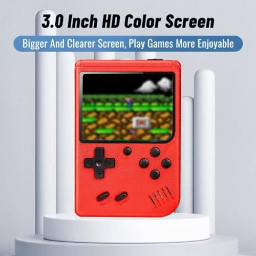 LYYG RETRO HANDHELD GAME CONSOLE 400-IN-1 WITH 3" COLOR SCREEN - RED - Like New