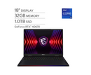 MSI RAIDER 18 HX A14VGG 18" QHD+ I9-14900HX 32GB 1TB SSD RTX 4070 +FPR - BLACK - Like New