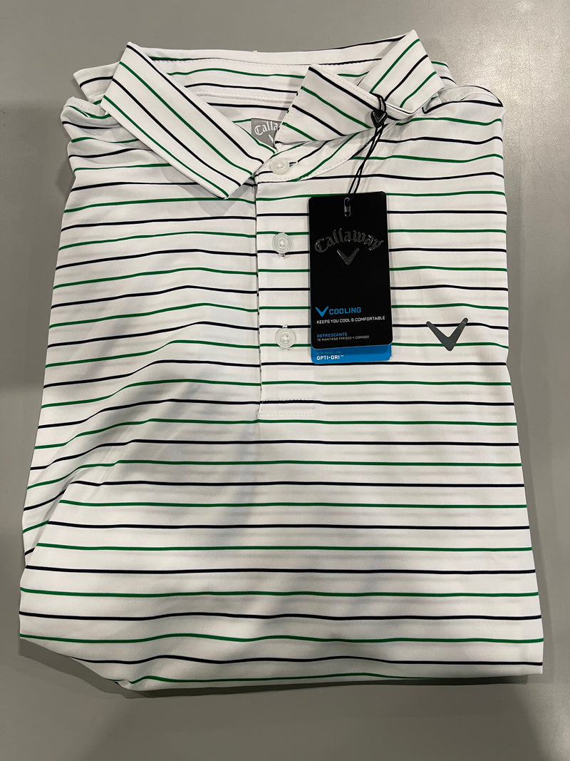 CALLAWAY MEN'S SURPRISE POLO - SIZE: MEN XL - WHITE/GREEN/NAVY - Like New