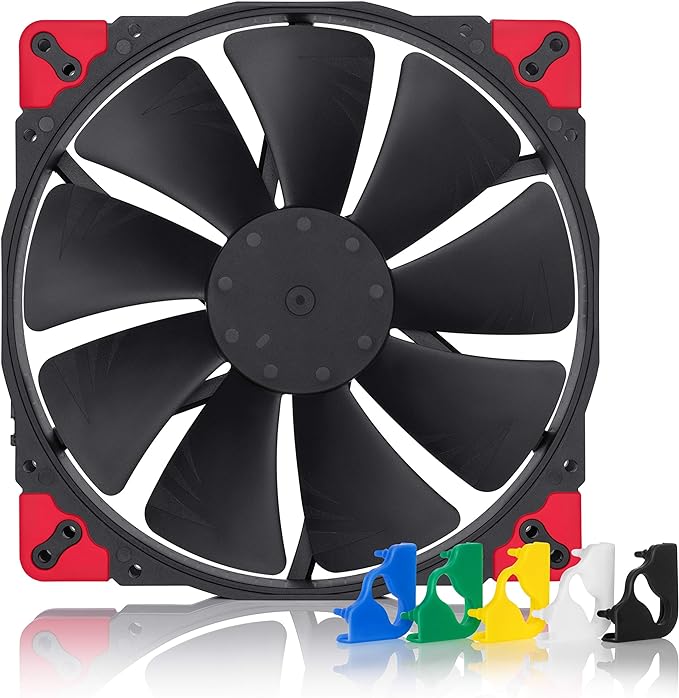 Noctua NF-A20 PWM chromax.Black.swap, Premium Quiet Fan 4-Pin 200x30mm - BLACK - Like New