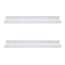 AZSKY 24 Inch Picture Ledge Shelf Floating Shelves Wall Mounted Set of 2 White - Brand New