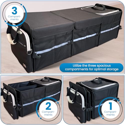 RHINOZERO TRUNK ORGANIZER | SEDAN SUV TRUCKS, DETACHABLE COOLER BAG - BLACK - XL - Like New