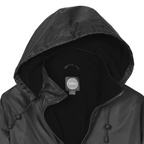 TA9672 TOTES WOMENS RAIN JACKET WITH HOOD RAIN COAT WOMENS COATS BLACK XL - Brand New