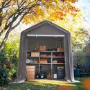 GENERIC 6X8FT CARPORT SHELTER WITH ROLL-UP MESH WINDOWS & REINFORCED FRAME,BLACK - Like New