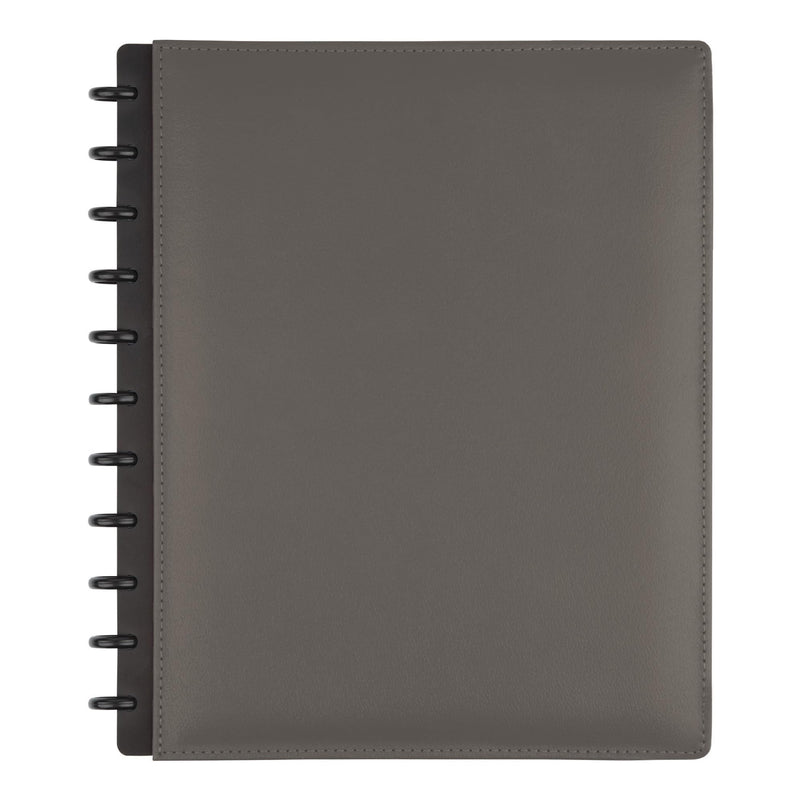 TUL® Note-Taking System Discbound Leather Cover, Letter, 60 Sheets, Gray - Like New