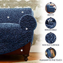 PAULATO BY GA.I.CO Sofa Slipcover in Navy Blue, Soft Velvet - Like New