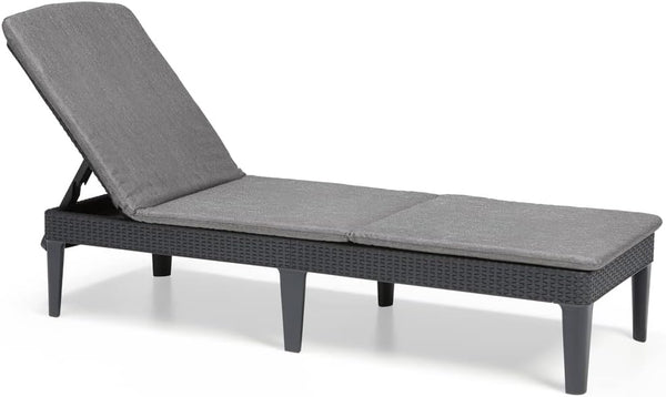 KETER JAIPUR GARDEN SUN LOUNGER ADJUSTABLE BACKREST FOLDING GARDEN LOUNGER - Like New