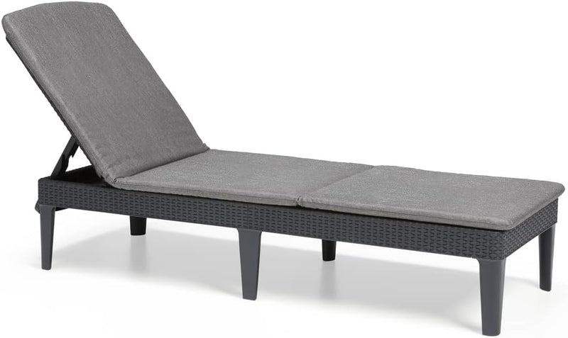 KETER JAIPUR GARDEN SUN LOUNGER ADJUSTABLE BACKREST FOLDING GARDEN LOUNGER - Like New