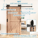 ZEKOO 10 FT Bypass Barn Door Hardware Kit One-Piece Rail Flat Wheel (10 Feet) - Brand New
