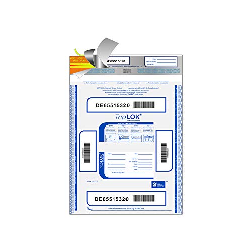 ControlTek TripLok 12" x 16" Clear 100 Bags, Tamper-Evident Deposit Bags 585040 - Brand New