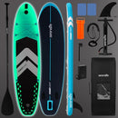 SereneLife 10’6” Inflatable Stand-Up Paddle Board with LED Lights - Black - Like New