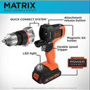 BLACK+DECKER 20V MAX MATRIX Drill, Power Tool Combo Kit, 6-Tool Set - Black - Like New