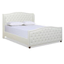 JENNIFER TAYLOR HOME MARCELLA UPHOLSTERED BED SET, KING, 52130-4-879-2 - WHITE - Like New