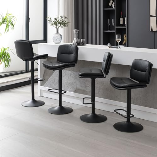 FIRAVOE SWIVEL BAR STOOLS, SET OF 4, ADJUSTABLE BARSTOOL (24"-32"), 10033-4PK - Like New