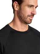 Gaiam Men's Everyday Basic Raglan Top, Midweight Jersey, Size L, Black - Brand New