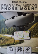 TECH THEORY REAR VIEW MIRROR PHONE MOUNT HANDS FREE DURABLE STABLE FIRM - BLACK Like New