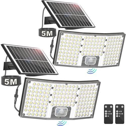 TOBUSA Solar LED Solar Flood Lights Motion Sensor, 2 Pack - Like New
