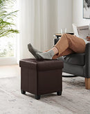SONGMICS 15.7 Inches Storage Ottoman, Padded Folding Footrest, Chest with Lid - Brand New