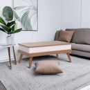 BIDISO LIFT TOP COFFEE CENTER TABLE WITH HIDDEN STORAGE COMPARTMENT - OAK - Like New