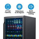 NEWAIR BEVERAGE REFRIGERATOR WITH GLASS DOOR 177 CAN MINI FRIDGE NPRICE Black - Like New