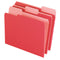 OFFICE DEPOT 2-TONE FILE FOLDERS, 1/3 CUT, LETTER SIZE, RED, BOX OF 100 - RED - Brand New