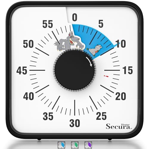 SECURA 60-MINUTE VISUAL COUNTDOWN TIMER 7.5 OVERSIZE CLASSROOM T764 - BLUE - Brand New
