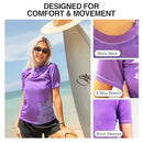 KANU SURF WOMEN'S BREEZE UPF 50+ RASHGUARD WORKOUT TOP WOMEN - SIZE L - PURPLE - Like New