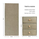Pure Linen Folding Storage Box - Sturdy Frame, Easy Pull Fabric Bins - Organizer - Brand New