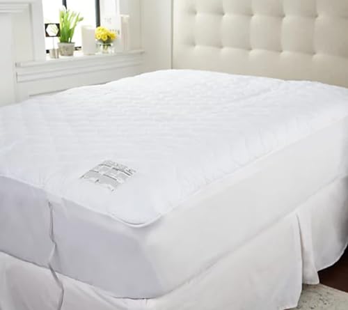HOME REFLECTIONS QUILTED HEATED MATTRESS PAD (FULL) - WHITE - Like New