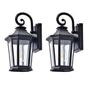 Dusk to Dawn Sensor Outdoor Wall Lantern Porch Light Exteriors 2pc Black - Brand New