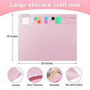Silicone Painting Mat, Silicone Craft with Cup and Paint Holder, 20"x16" (Pink) - Brand New