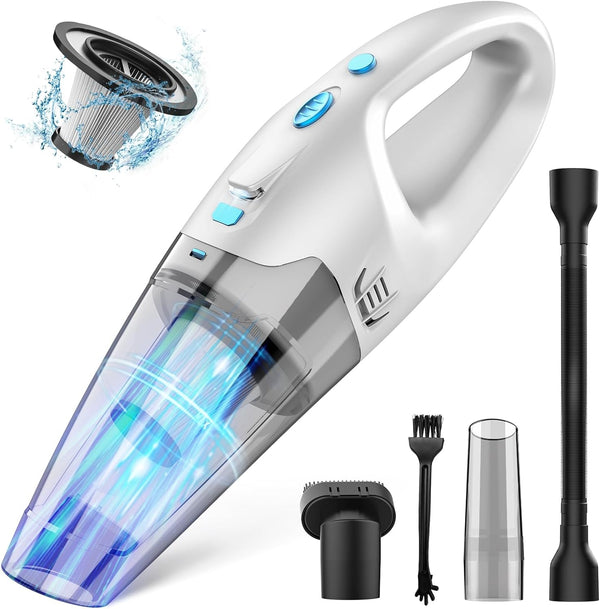 FUOAYOC ATJ H11 Handheld Vacuum Cordless Rechargeable with LED - Ice Blue Like New