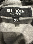 BLU ROCK NEW YORK HOODIE WITH 2 BLACK ZIP POCKETS - SIZE: MEN XL - GRAY - Like New