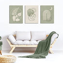 Set of 3 Framed Boho Canvas Geometric Artwork Print 12x16in - Brand New