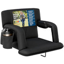 ALPCOUR RECLINING STADIUM SEAT WIDE BLEACHER CHAIR BACK SUPPORT 21"WIDE - BLACK - Like New
