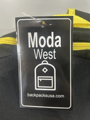 MODA WEST 17" BACKPACK - BLACK/YELLOW/BLUE - Brand New