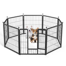 SIMPLE DELUXE DOG PLAYPEN INDOOR | OUTDOOR, 24" HEIGHT, 8 PANELS - BLACK - Like New