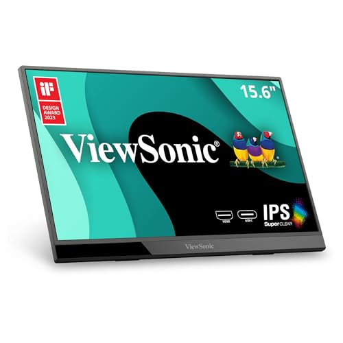 VIEWSONIC 15.6" 1080P FHD PORTABLE LED IPS MONITOR 2 WAY POWERED - BLACK - Like New