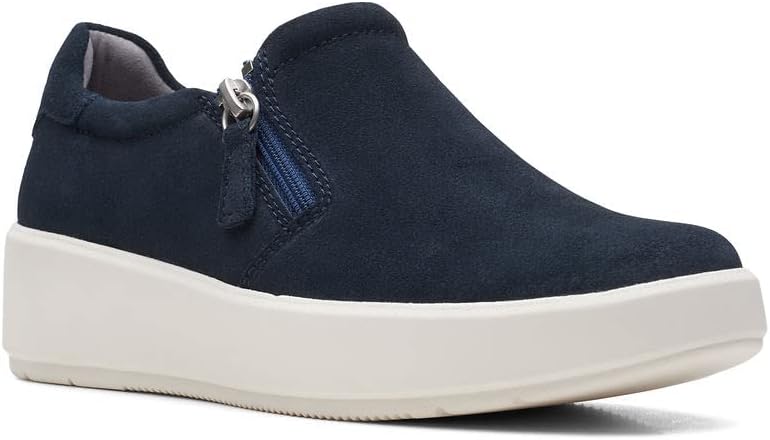 CLARKS WOMEN'S LAYTON STEP SNEAKER - SIZE: WOMEN 6 - NAVY - Like New