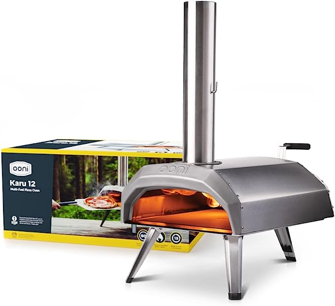 Ooni Karu 12 Multi-Fuel Outdoor Pizza Oven Portable Wood Gas UU-P29400 - Silver Like New