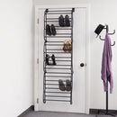 HOME BASICS 36 PAIR OVER THE DOOR STEEL SHOE RACK - BLACK - Brand New