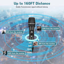 DFTRT WIRELESS MICROPHONES UHF METAL RECHARGEABLE CORDLESS DYNAMIC MIC - BLACK - Like New