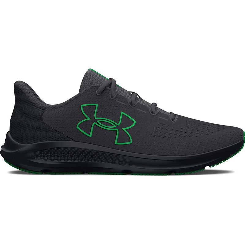 3026518 UNDER ARMOUR Men's Charged Pursuit 3 Big Logo Gray/Black/Green 12 Like New