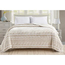 TALA PLAZATEX PRINTED LUXURIOUS ULTRA SOFT LIGHTWEIGHT BLANKET, 90X90 - BEIGE - Brand New