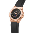 TUCCI ITALY PRECISIONE UNISEX SILICONE WRIST WATCH - ROSE TONE BLACK - Like New
